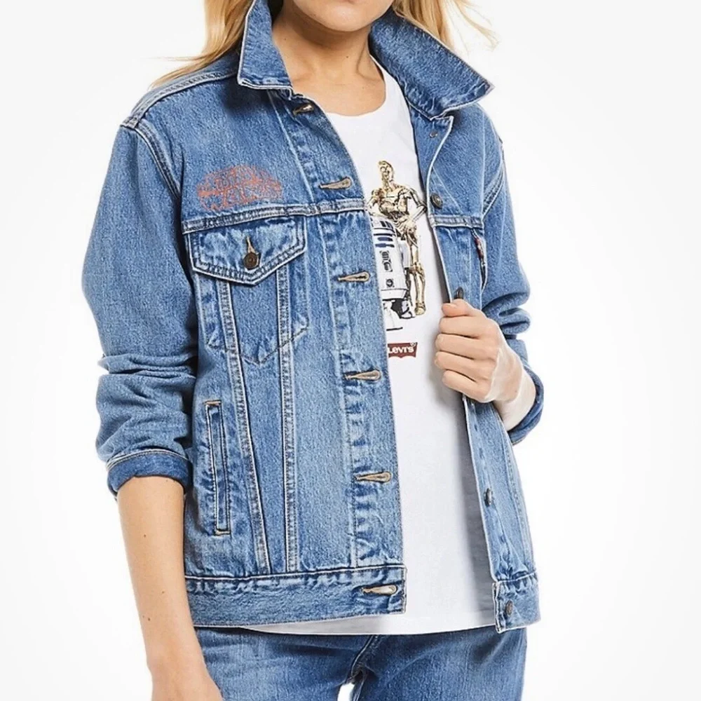 Star Wars × Levi’s R2-D2 Denim Trucker Jacket Large Unisex - Picture 16 of 16